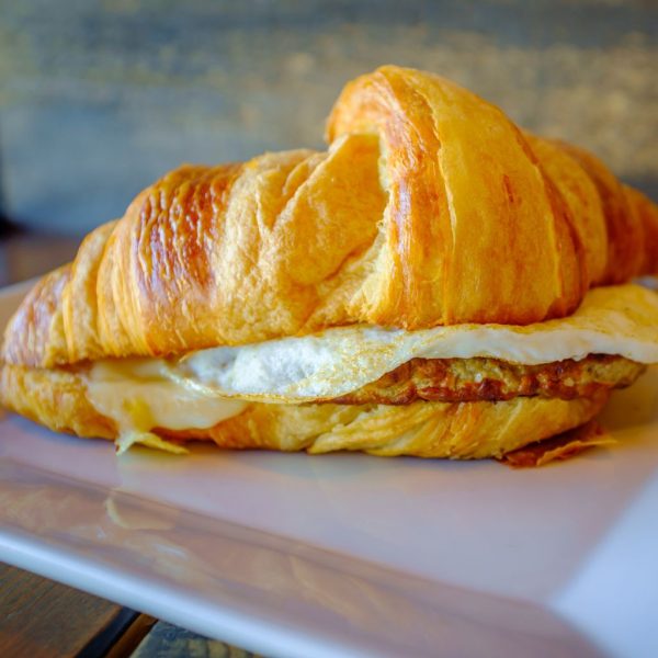 Croissant and Fried Egg